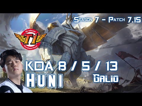 SKT T1 Huni GALIO vs CAMILLE Top - Patch 7.15 KR Ranked