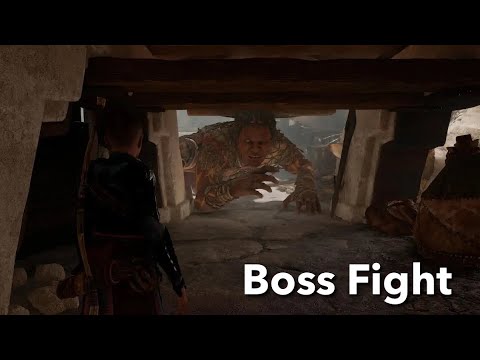 Atreus vs Gryla Giant Boss Fight - God of War Ragnarok