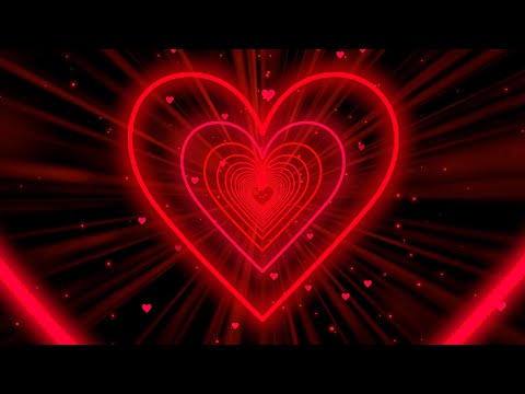 Heart Tunnel❤️Red Heart Background | Neon Heart Background Video | Wallpaper Heart [10 Hours]