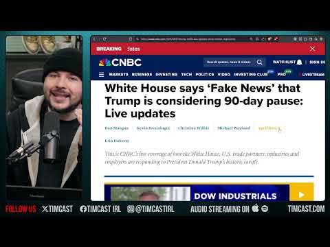  Market SKYROCKETS On Report Of 90 Day Tariff Pause, Trump Says FAKE NEWS The MARKET TANKS AGAIN 