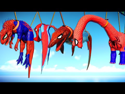 Jurassic World Evolution 2 - T-Rex Vs Brachiosaurus Vs Spiderman I-Rex , Dinosaurs Fight