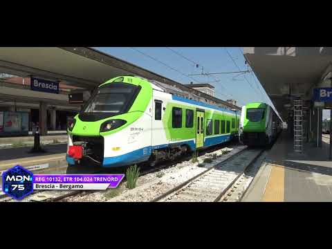 Nuovi Treni Donizetti ETR 104/204 Trenord, sulla Brescia Bergamo, 12 giugno 2022 [4k]