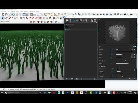 create grass & rug with fur modifier(vrayfur)  in sketchup 2021