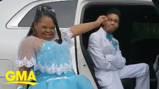 Teen serving serious prom poses gets love from millions on Facebook | GMA