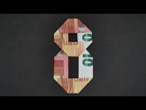 Geldschein falten Zahl 8 Acht - Geldgeschenk zum Geburtstag