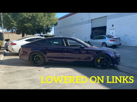 Audi S7 gets lowered with lowering links and spacers