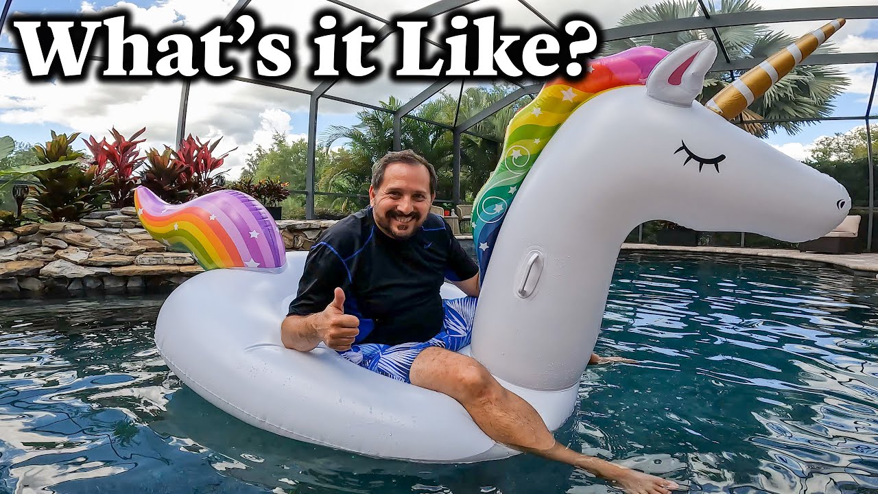 Inflatable Unicorn Pool Float Floatie Unboxed and Reviewed