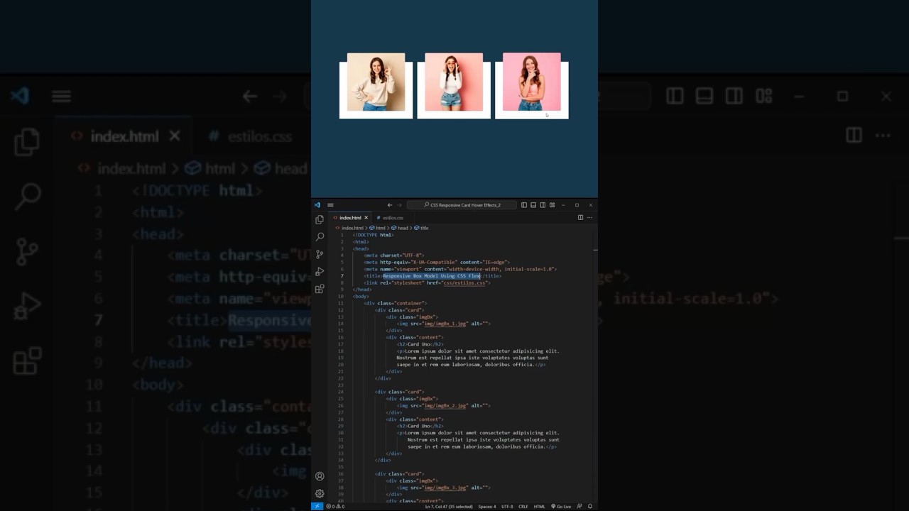 Responsive Card hover effect #css #hovereffect