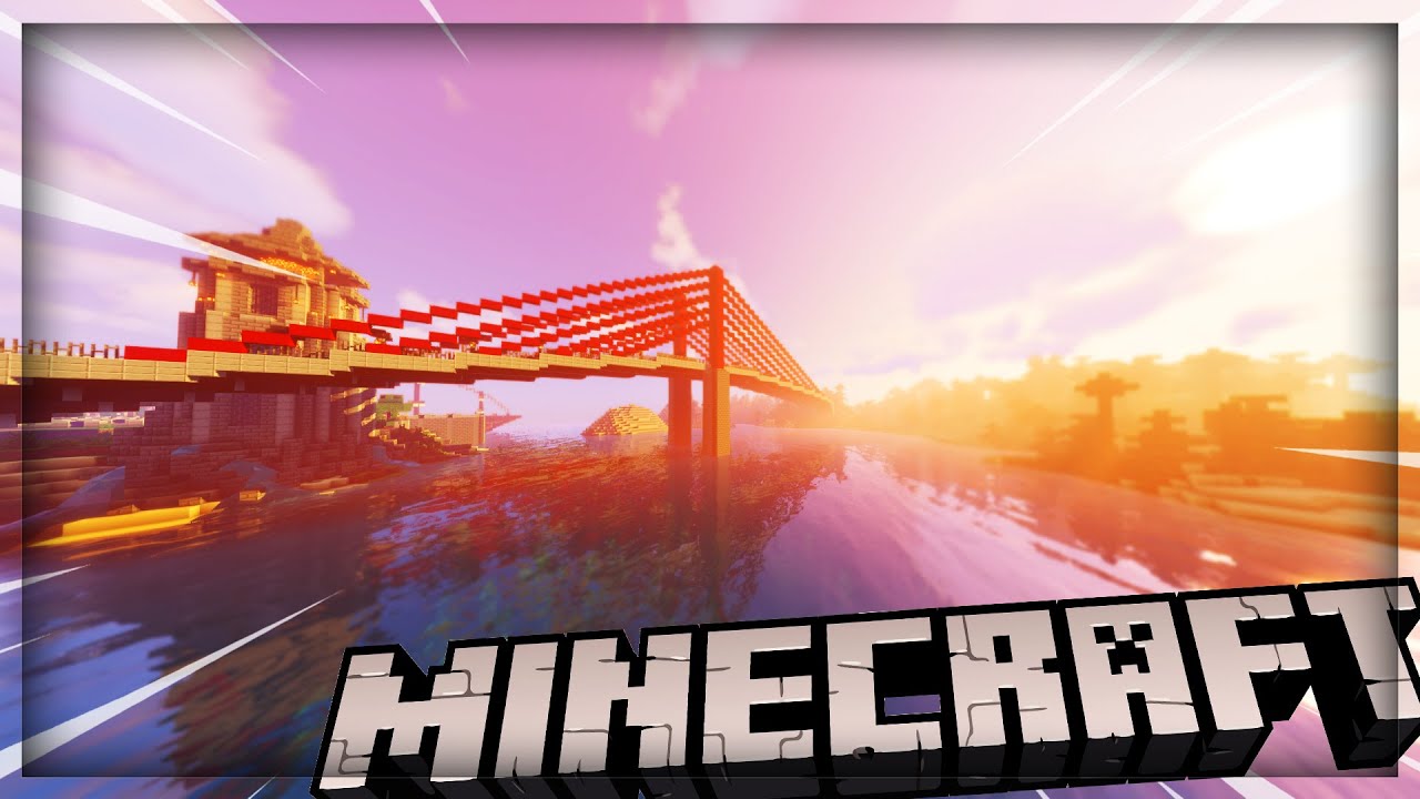 Construction d'un pont suspendu Minecraft avec haubans verticaux reliant les câbles au tablier