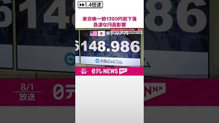 Download lagu 【速報】日経平均、一時1300円超下落  追加利上げによる急速な円高影響【中継】  #shorts mp3