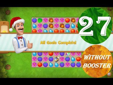 Gardenscapes Level 27 - [20 moves] [2022] [HD] solution of Level 27 Gardenscapes [No Boosters]