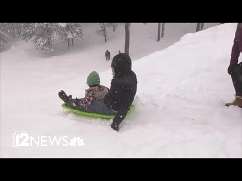 More than a foot of snow covers Flagstaff