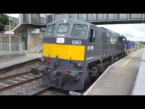 Irish Rail 071 Class locomotive 080 + DFDS Liner - Portarlington, Laois