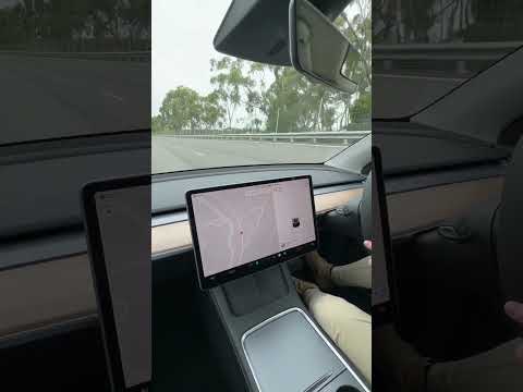 Tesla auto turn signals are handy!