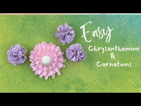 Chrysanthemum & Carnations. EASY fondant tutorial (step by step) materials included