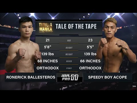 Ronerick Ballesteros 🇵🇭 vs Speedy Boy Acope 🇵🇭 | 'Thrilla in Manila' IBA.PRO 11 | October 29, 2025