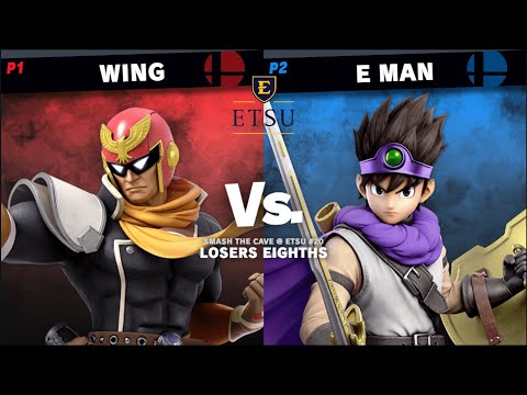 Smash the Cave @ ETSU #20 - Losers Eighths: wing (Captain Falcon) vs E Man (Shulk/Hero)