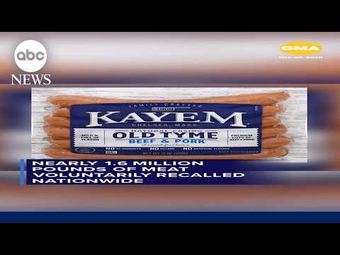 Nearly 1.6 million pounds of meat voluntarily recalled nationwide