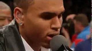 Chris Brown performs The National Anthem at the Mayweather vs Mosley Fight - 05/01/10