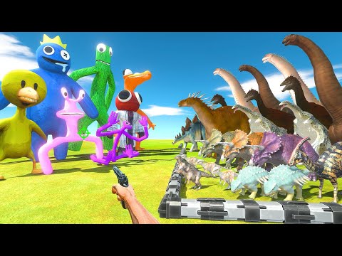 FPS Avatar Rescues Herbivore Dinosaurs and Fights Rainbow Friends - Animal Revolt Battle Simulator