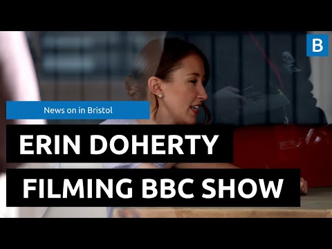 The Crown's Erin Doherty seen filming BBC thriller Chloe at Bristol restaurant