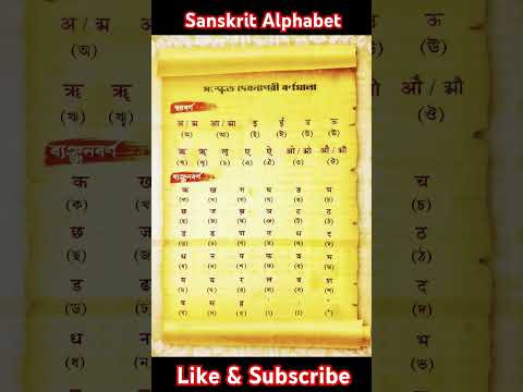 Sanskrit Alphabet : संस्कृत वर्णमाला || Devanagaari Script in Sanskrit Pronunciation || #sanskrit