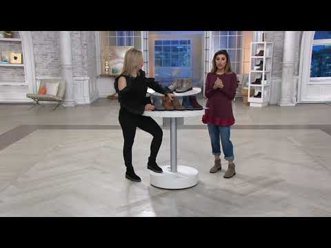 Clarks Collection Suede Ankle Boots with Bow - Sharon Salon on QVC