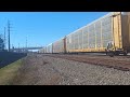 BNSF 4370 Dash 9 Leads Empty Autorack Train Rosenberg TX 1 30 2022