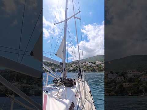 Kioni - med mooring with anchor #sailboat #indara #najad #kioni #ithaka