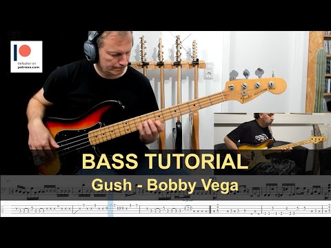BOBBY VEGA PICK BASS GROOVE - Gush | Bass Tutorial (Sheet + TABs)