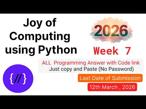 NPTEL Joy of Computing Using Python Week 7 🔥 All Programming Solutions + Code Link (2026)