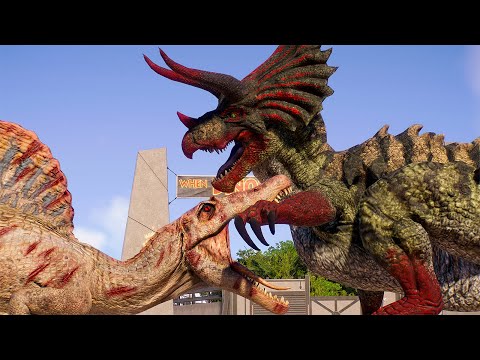 ULTIMATOSAURUS vs CARNIVORE AND HERBIVORE DINOSAURS EPIC BATTLE ROYALE - Jurassic World Evolution2