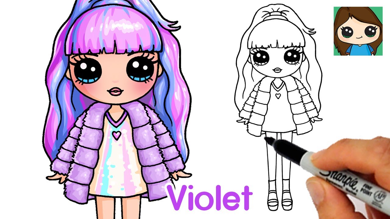 How to Draw a Rainbow High Fashion Doll ?? Violet
