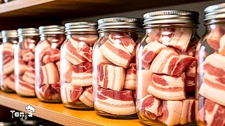 I keep fresh pork belly canned in a jar without a refrigerator! does not spoil for years!