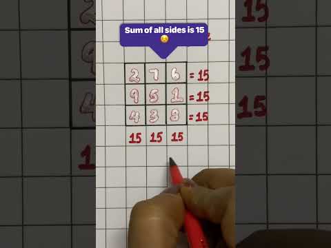 Magic Square 3x3 sum 15 #shorts #mathshorts #puzzle #ytshorts #maths