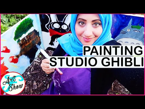 PAINTING STUDIO GHIBLI IN MY GARDEN! | Fatema's Art Show
