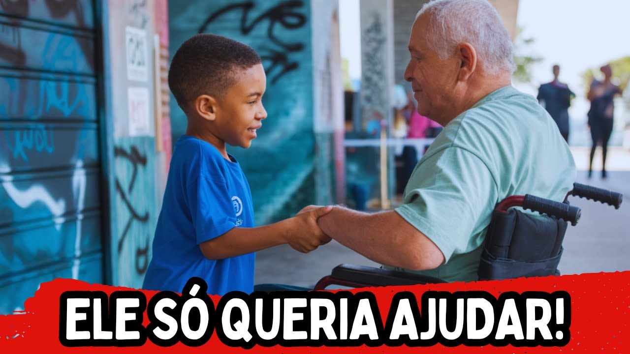 menino negro ajuda homem com deficiência, mas um absurdo acontece...