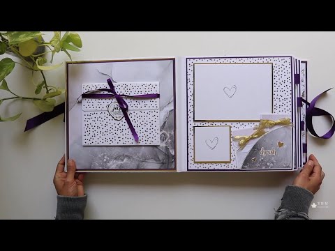 Wedding Mini Album Scrapbook | DCWV Gold & White