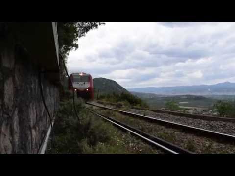 Rare OSE Adtranz 220 014 hauling Siemens Desiro EMU 460 Trachina Pass - 05.06.2016