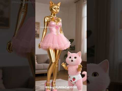 Naughty little cat, turned her mother into a golden statue😂😂😂#cat #funny #shortstory #poorcat