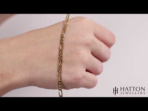 9ct Yellow Gold Solid Italian Figaro Chain - 3.85mm  - 8" - Gents