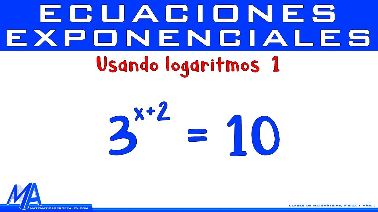 Resolver ecuaciones exponenciales con logaritmos | Ejemplo 1