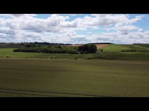 Remote Rural Drone Flight In English Countryside Near Ardington, Wantage, Berkshire
