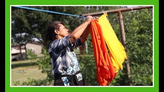 How to Hang Clothes on a Clothesline  | How to Hang Clothes to Dry on a Clothes Line