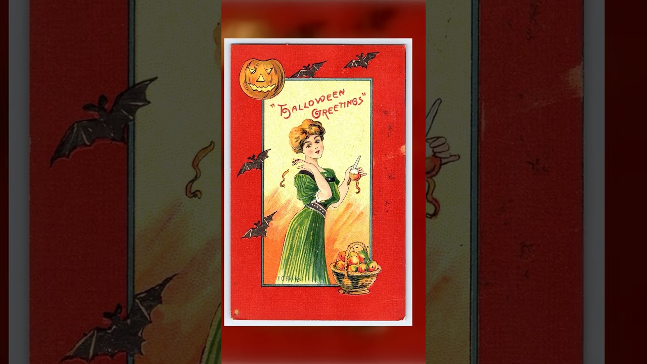 E.C. Banks Halloween Greetings Postcard, Janesville WI, 1915 Video