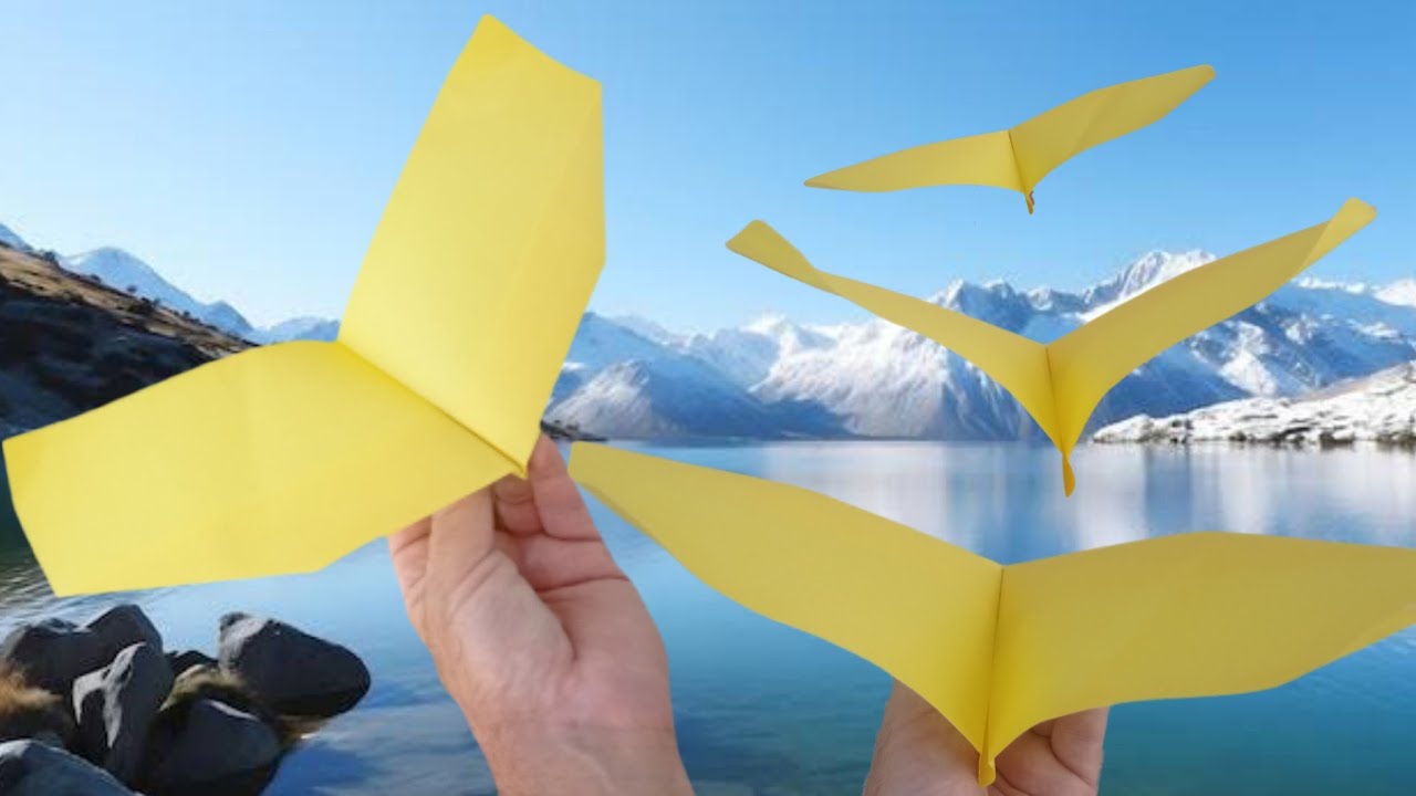 Como fazer um AVIÃO DE PAPEL QUE VOA MUITO LONGE com ASAS e Que Voa BATENDO as ASAS - ORIGAMI