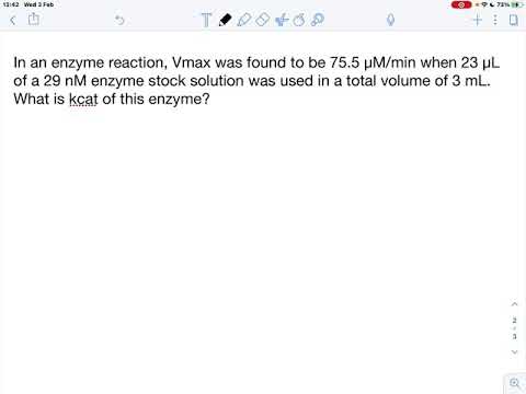 Finding kcat of an enzyme reaction