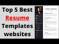 Resume template download free | free resume builder websites | Top 5 best Resume Templates websites