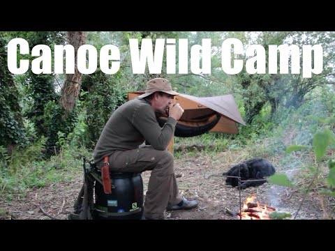 Overnight Hammock Wild Camp. Canoe Camping with my Dog. Bangers and Mash.