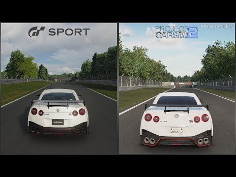 Gran Turismo Sport vs Project CARS 2 - Nissan GT-R NISMO 2017 at Brands Hatch